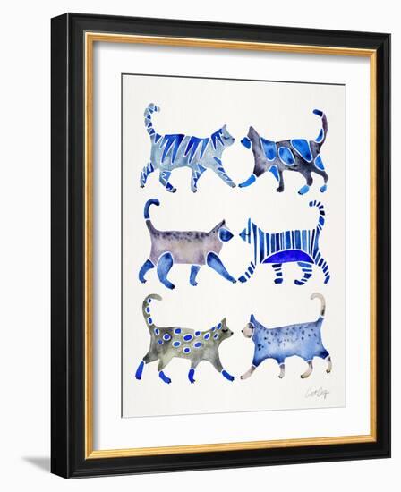 Blue Cat Collection-Cat Coquillette-Framed Giclee Print