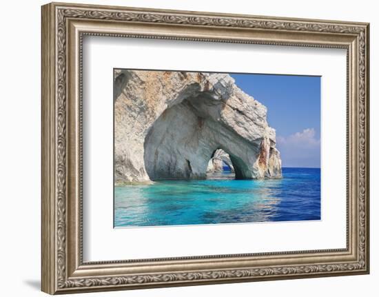 Blue Caves Zakynthos Greece-null-Framed Art Print