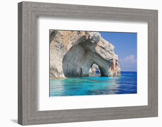 Blue Caves Zakynthos Greece-null-Framed Art Print