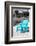 Blue Chair abandoned on the Beach-Philippe Hugonnard-Framed Photographic Print