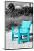 Blue Chair abandoned on the Beach-Philippe Hugonnard-Mounted Photographic Print