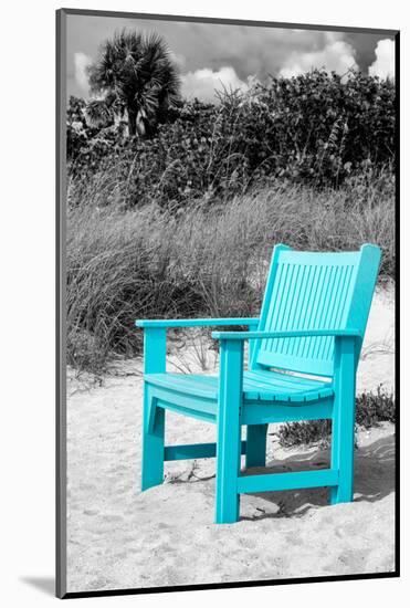 Blue Chair abandoned on the Beach-Philippe Hugonnard-Mounted Photographic Print