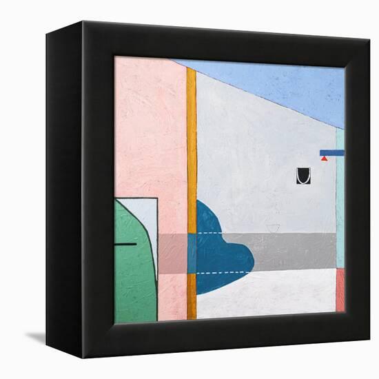 Blue chair-Hyunah Kim-Framed Stretched Canvas