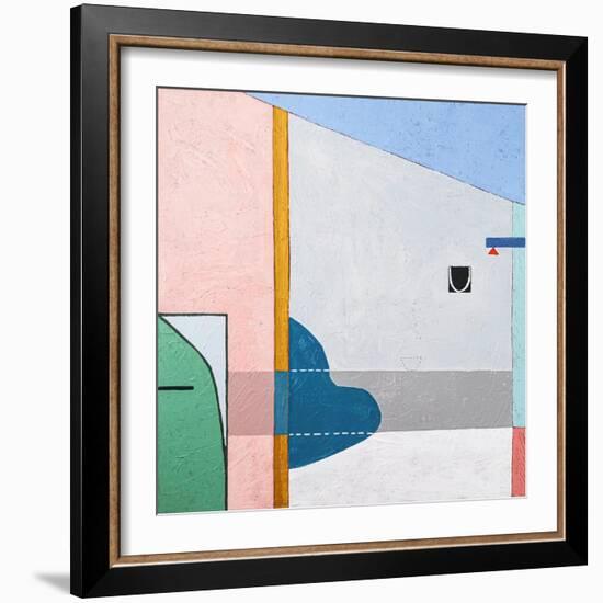 Blue chair-Hyunah Kim-Framed Art Print