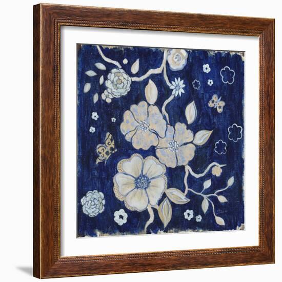 Blue Chinoserie Garden1-Studio M-Framed Art Print