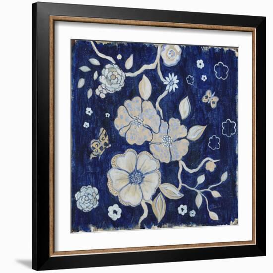 Blue Chinoserie Garden1-Studio M-Framed Art Print