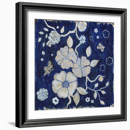 Blue Chinoserie Garden1-Studio M-Framed Art Print