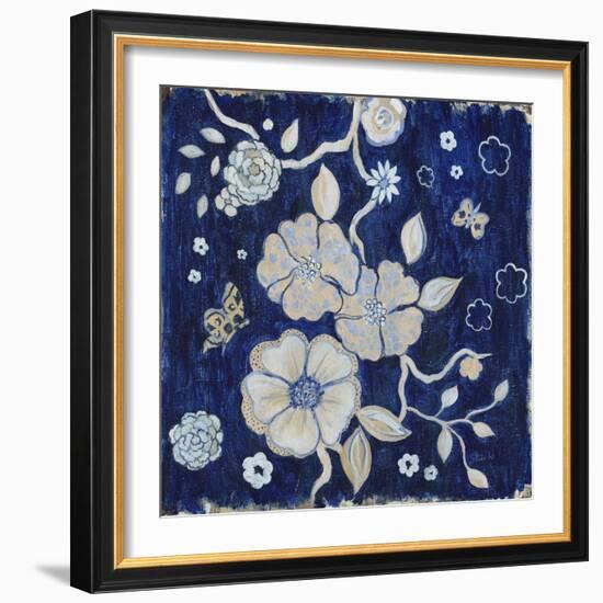 Blue Chinoserie Garden1-Studio M-Framed Art Print