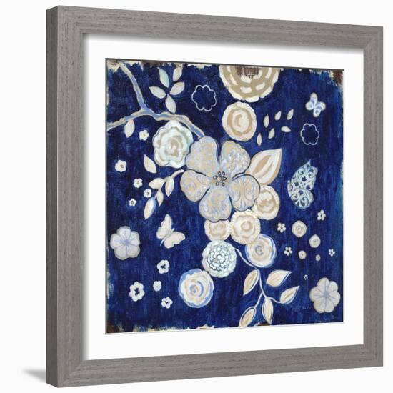 Blue Chinoserie Garden2-Studio M-Framed Art Print