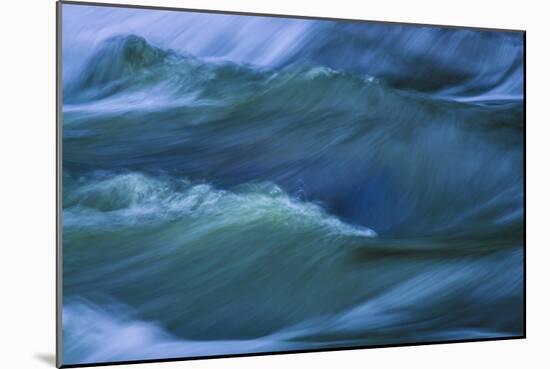 Blue Choppy Waves In Slow Motion-Anthony Paladino-Mounted Giclee Print