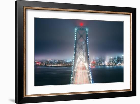 Blue City Bridge, Night View San Francisco California-Vincent James-Framed Photographic Print