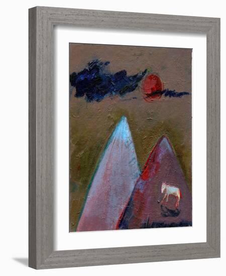 Blue Clouds on a Red Moon Night, 2016-Gigi Sudbury-Framed Giclee Print