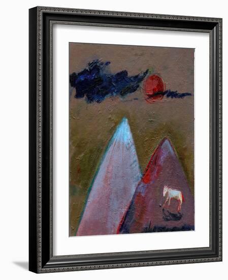 Blue Clouds on a Red Moon Night, 2016-Gigi Sudbury-Framed Giclee Print