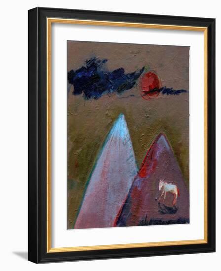 Blue Clouds on a Red Moon Night, 2016-Gigi Sudbury-Framed Giclee Print