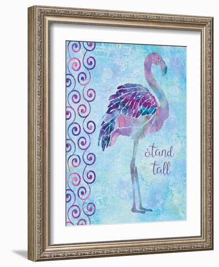 Blue Coast Flamingo, Stand Tall-Bee Sturgis-Framed Art Print