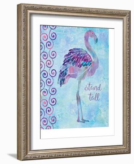 Blue Coast Flamingo, Stand Tall-Bee Sturgis-Framed Art Print