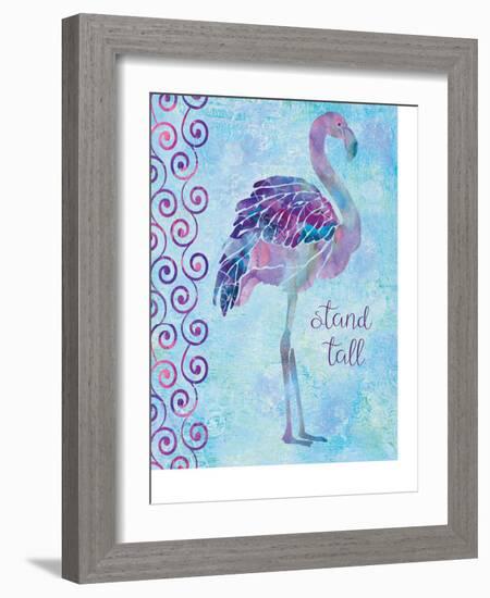 Blue Coast Flamingo, Stand Tall-Bee Sturgis-Framed Art Print