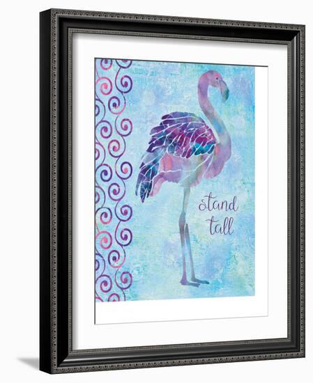 Blue Coast Flamingo, Stand Tall-Bee Sturgis-Framed Art Print