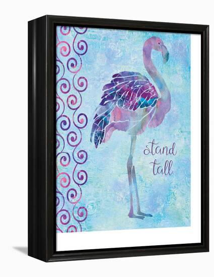 Blue Coast Flamingo, Stand Tall-Bee Sturgis-Framed Stretched Canvas