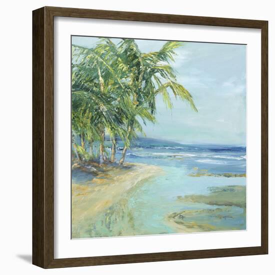 Blue Coastal Lagoon-Suzanne Wilkins-Framed Art Print