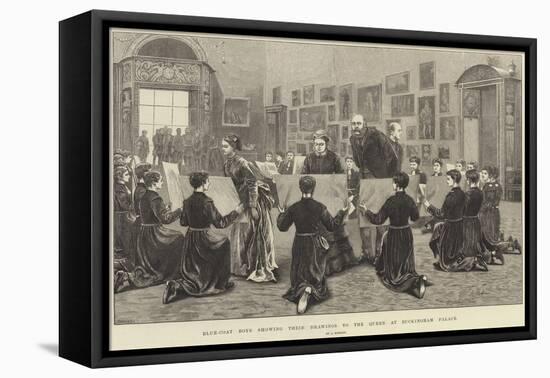 Blue-Coat Boys Showing their Drawings to the Queen at Buckingham Palace-Arthur Hopkins-Framed Premier Image Canvas