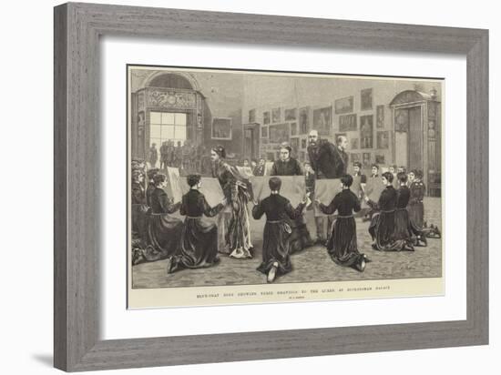 Blue-Coat Boys Showing their Drawings to the Queen at Buckingham Palace-Arthur Hopkins-Framed Giclee Print