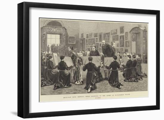 Blue-Coat Boys Showing their Drawings to the Queen at Buckingham Palace-Arthur Hopkins-Framed Giclee Print
