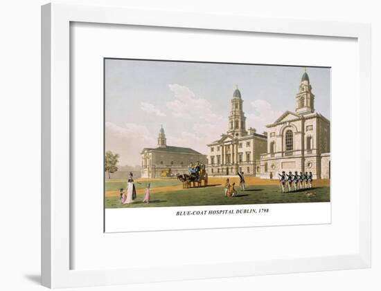 Blue-Coat Hospital Dublin, 1798-James Malton-Framed Art Print