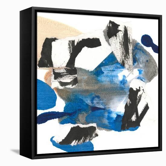 Blue Collage I-Jodi Fuchs-Framed Stretched Canvas