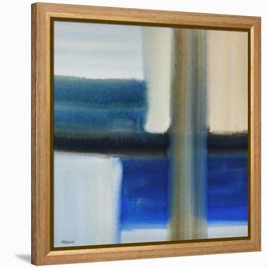 Blue Composition, 20Th Century (Watercolour)-Eric Hains-Framed Premier Image Canvas