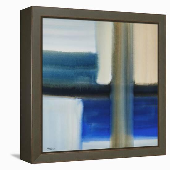 Blue Composition, 20Th Century (Watercolour)-Eric Hains-Framed Premier Image Canvas