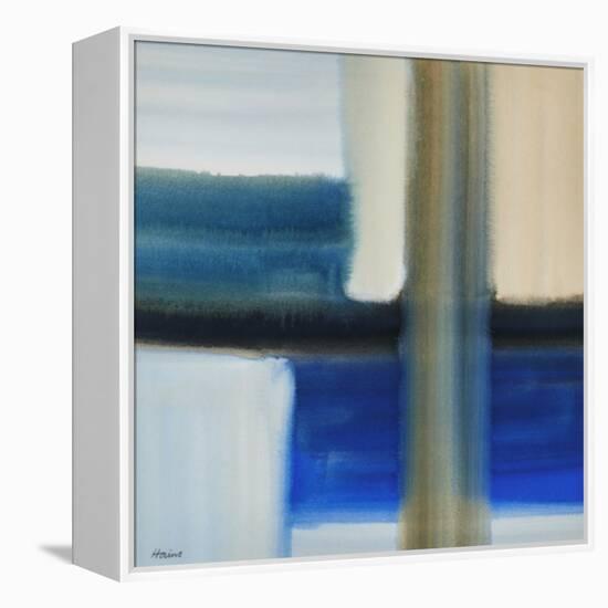 Blue Composition, 20Th Century (Watercolour)-Eric Hains-Framed Premier Image Canvas