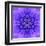 Blue Concentric Flower Center: Mandala Kaleidoscopic-tr3gi-Framed Art Print