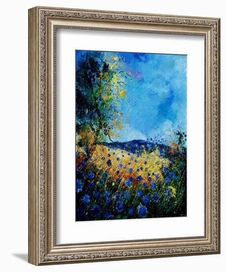 Blue Cornflowers 4505072-Pol Ledent-Framed Art Print