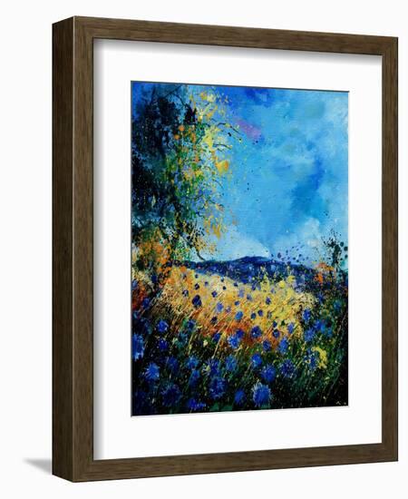 Blue Cornflowers 4505072-Pol Ledent-Framed Art Print