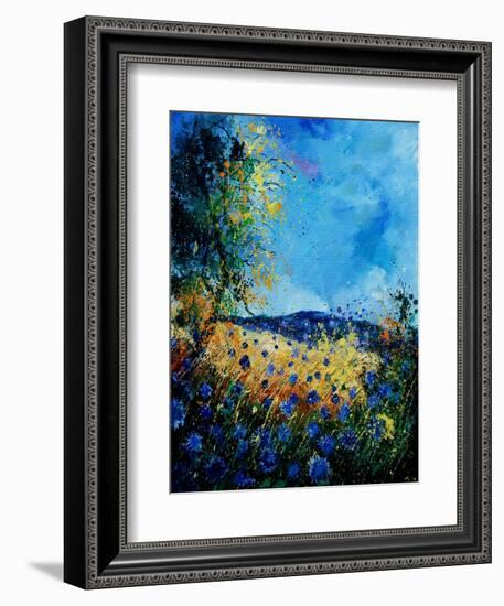 Blue Cornflowers 4505072-Pol Ledent-Framed Art Print