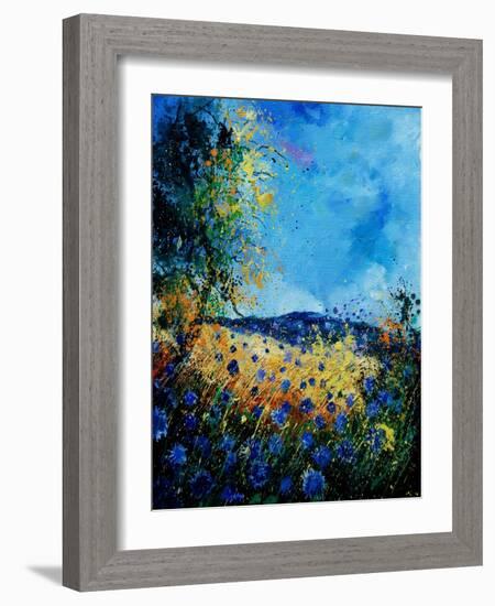 Blue Cornflowers 4505072-Pol Ledent-Framed Art Print