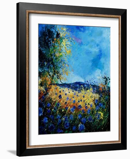 Blue Cornflowers 4505072-Pol Ledent-Framed Art Print