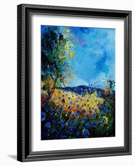 Blue Cornflowers 4505072-Pol Ledent-Framed Art Print