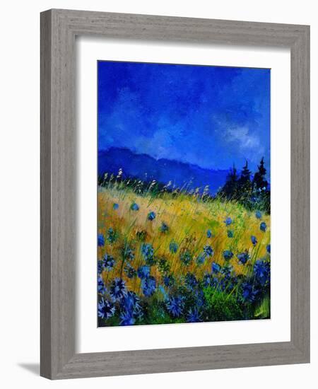 Blue Cornflowers 4550-Pol Ledent-Framed Art Print