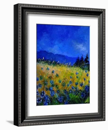 Blue Cornflowers 4550-Pol Ledent-Framed Art Print