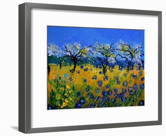 Blue Cornflowers 545130-Pol Ledent-Framed Art Print