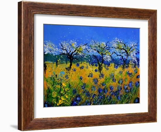 Blue Cornflowers 545130-Pol Ledent-Framed Art Print