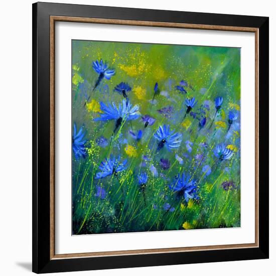 Blue Cornflowers 555160-Pol Ledent-Framed Art Print