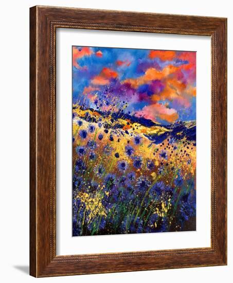 Blue Cornflowers 56-Pol Ledent-Framed Art Print