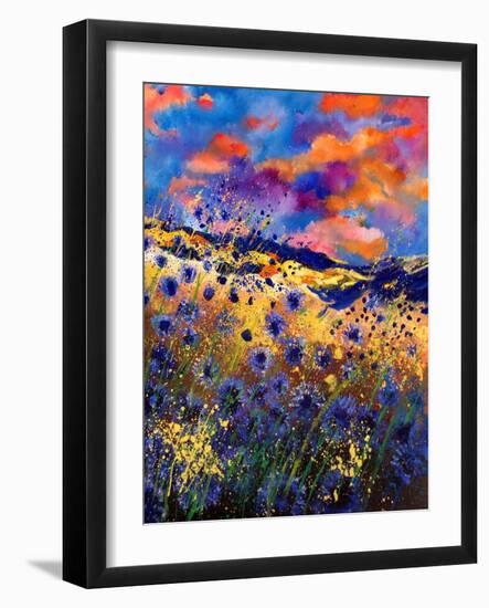 Blue Cornflowers 56-Pol Ledent-Framed Art Print