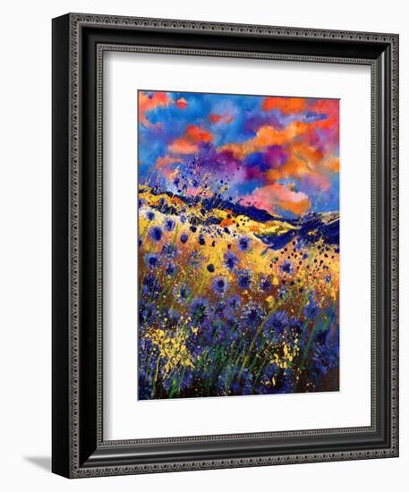 Blue Cornflowers 56-Pol Ledent-Framed Premium Giclee Print