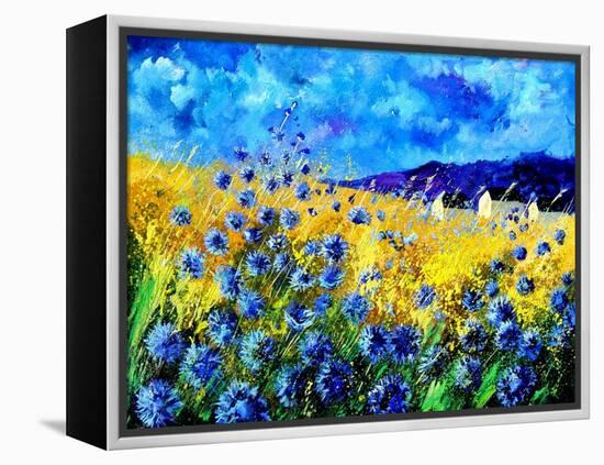 Blue cornflowers 68-Pol Ledent-Framed Stretched Canvas