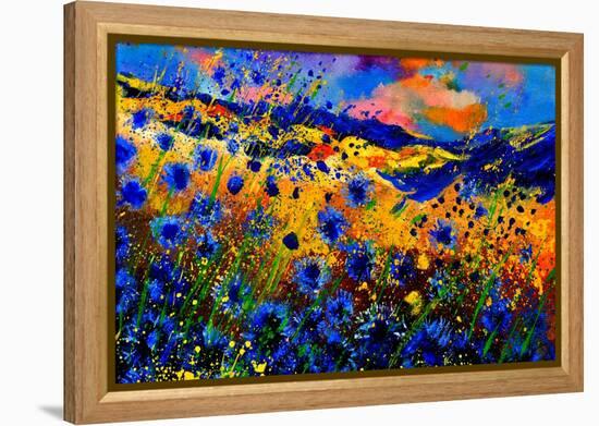 Blue Cornflowers 756-Pol Ledent-Framed Stretched Canvas