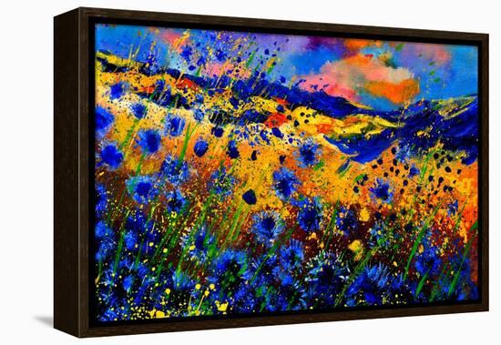 Blue Cornflowers 756-Pol Ledent-Framed Stretched Canvas